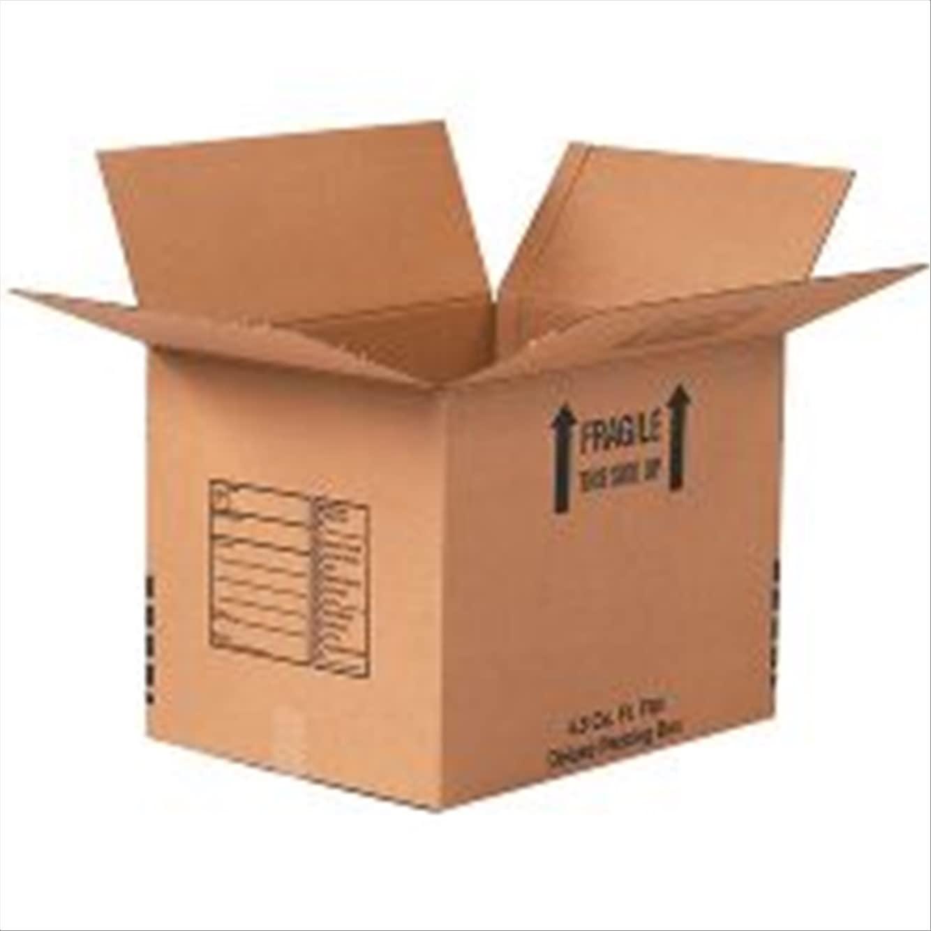 Deluxe Kraft Corrugated 12" Cube Packing Boxes, Pack of 25