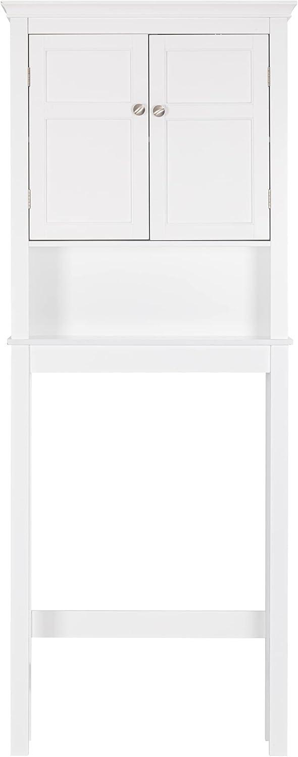 White Adjustable Over-the-Toilet Storage Cabinet with Shelves