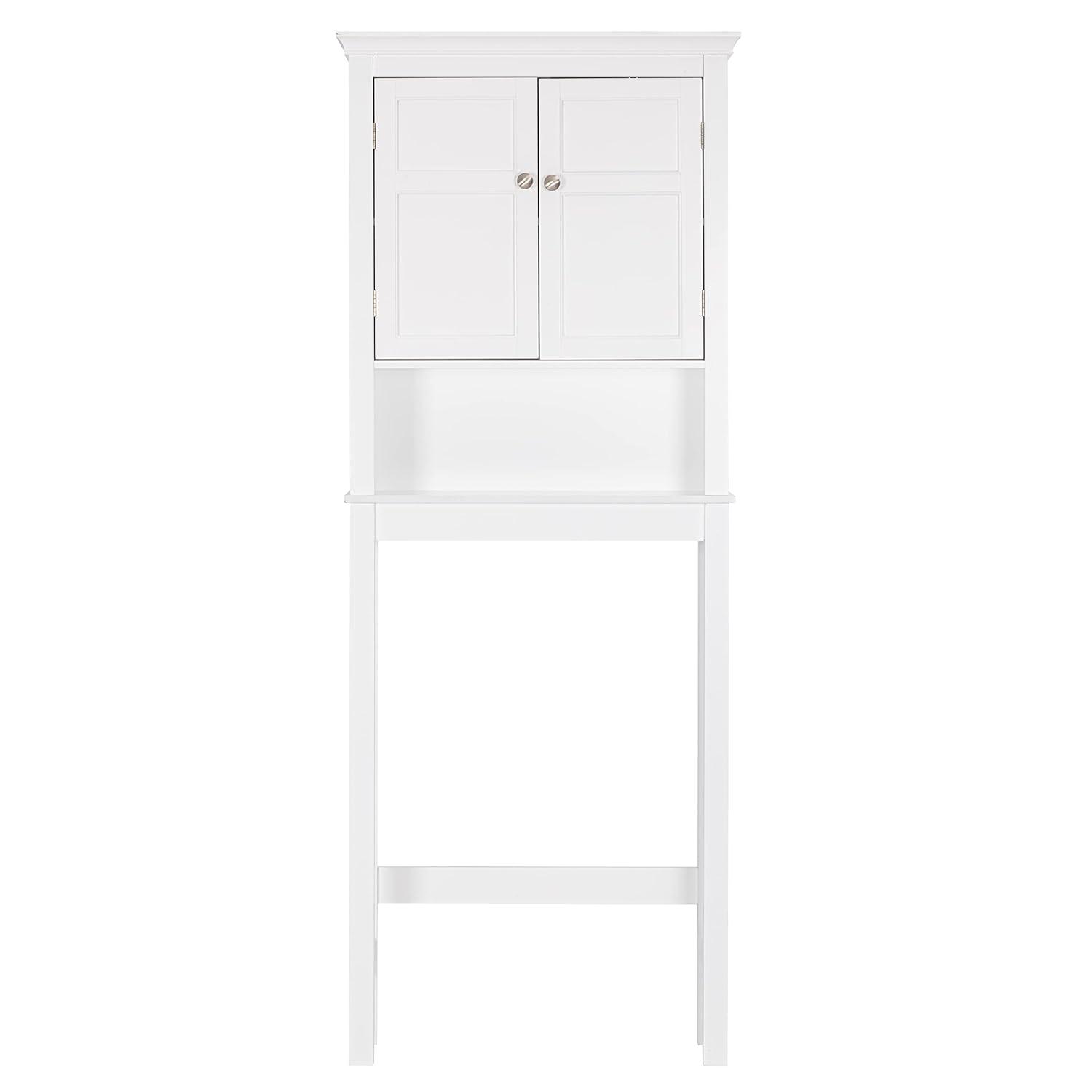 UTEX Bathroom Storage Over The Toilet, Bathroom Cabinet Organizer with Adjustable Shelves, Bathroom Space Saver for Bathroom, White