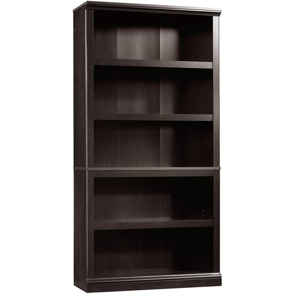 Pemberly Row Wooden 5 Shelf Wood Bookcase in Washington Cherry Finish