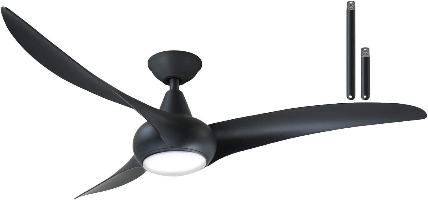 52" Wave 3 - Blade LED Propeller Ceiling Fan with Remote Control and Light Kit Included
