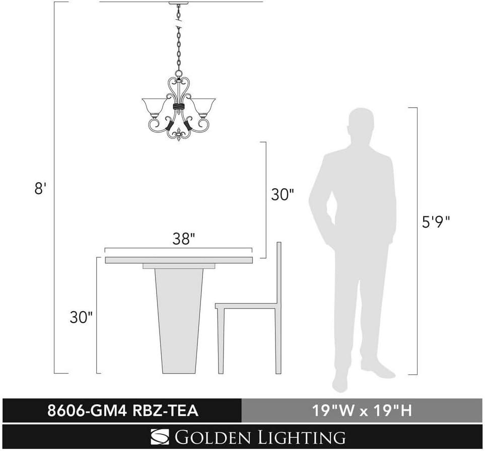 Golden Lighting Homestead 4 Light Mini Chandelier