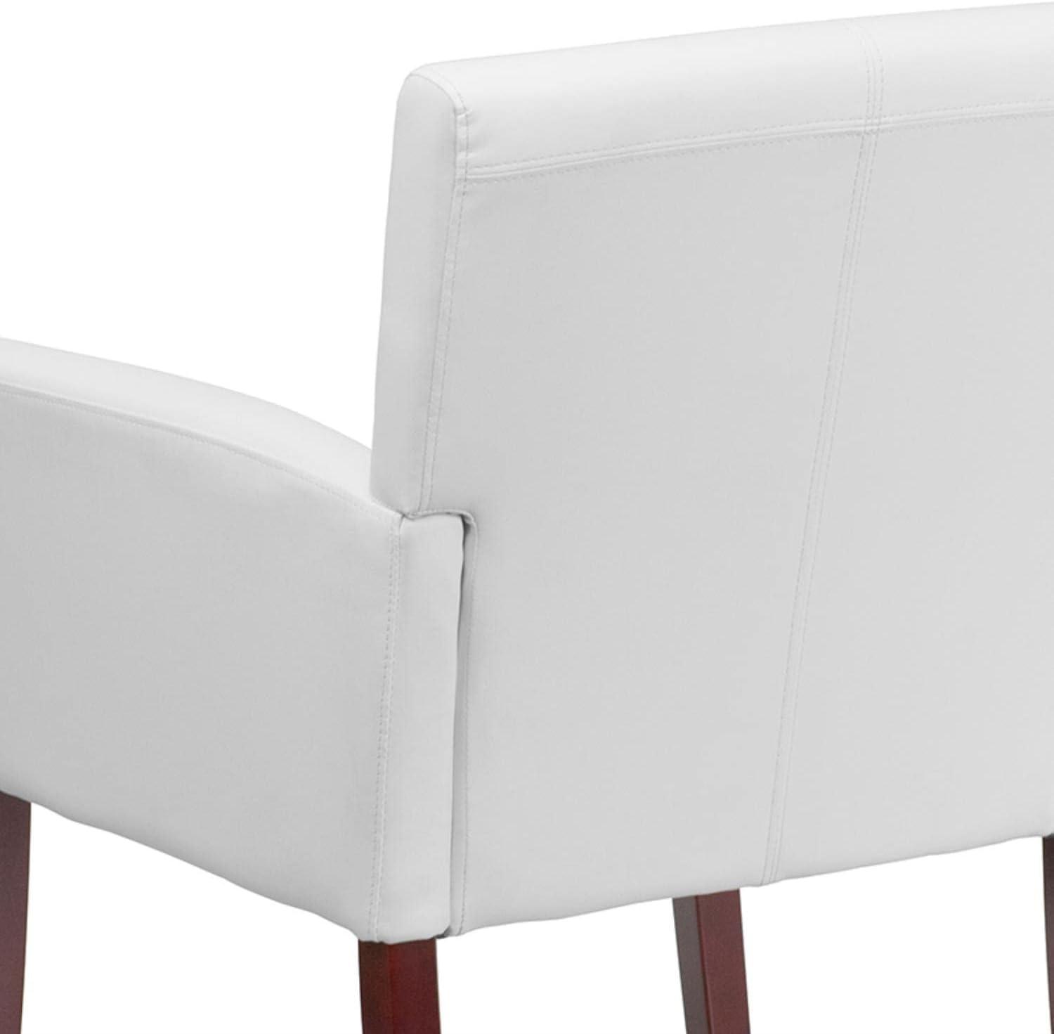 Paulson LeatherSoft Executive Side Reception Chair with Mahogany Legs