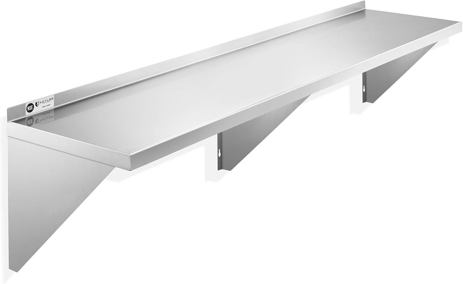 KUTLER Stainless Steel Shelf - NSF Commercial Wall Shelving