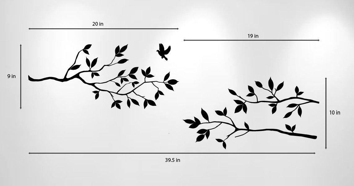 Matte White Tree Branches and Birds Vinyl Wall Decal