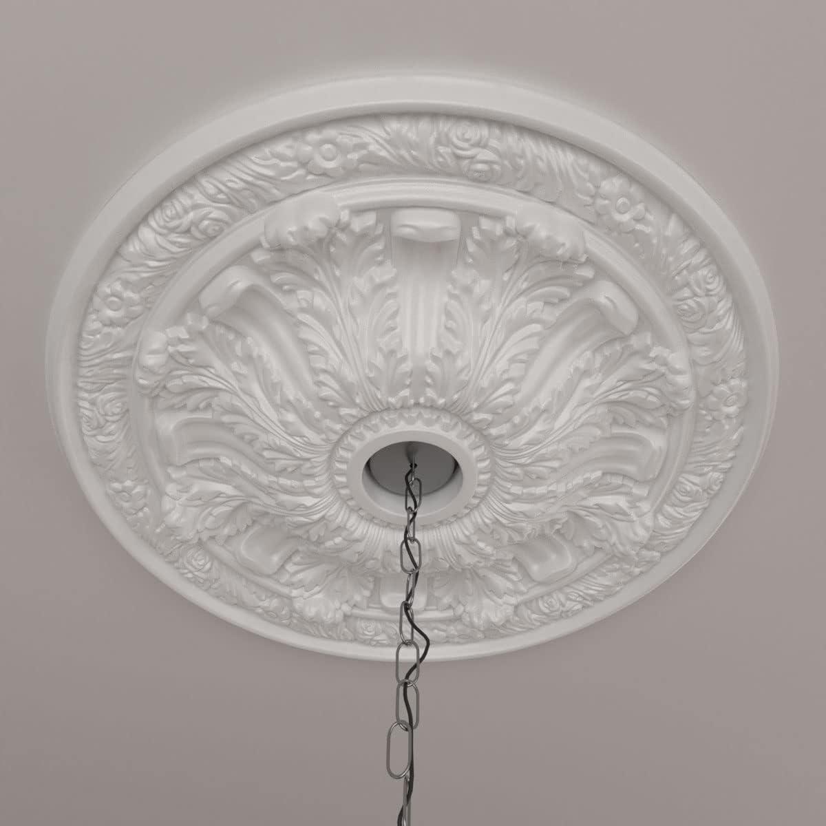 Ekena Millwork  30 in. OD x 3.88 in. ID x 3.25 in. P Architectural Accents - Flagstone Ceiling Medallion