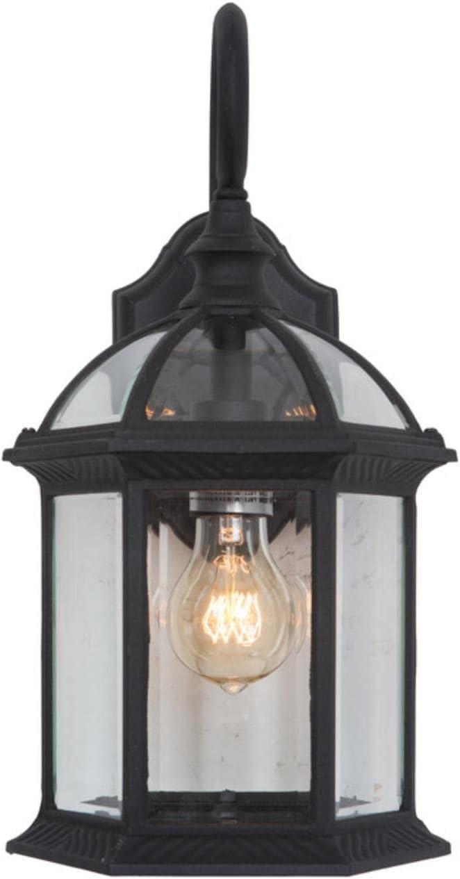 Yosemite Home Decor 5271BL 1 Clear Beveled Glass, Black Finish Exterior Light