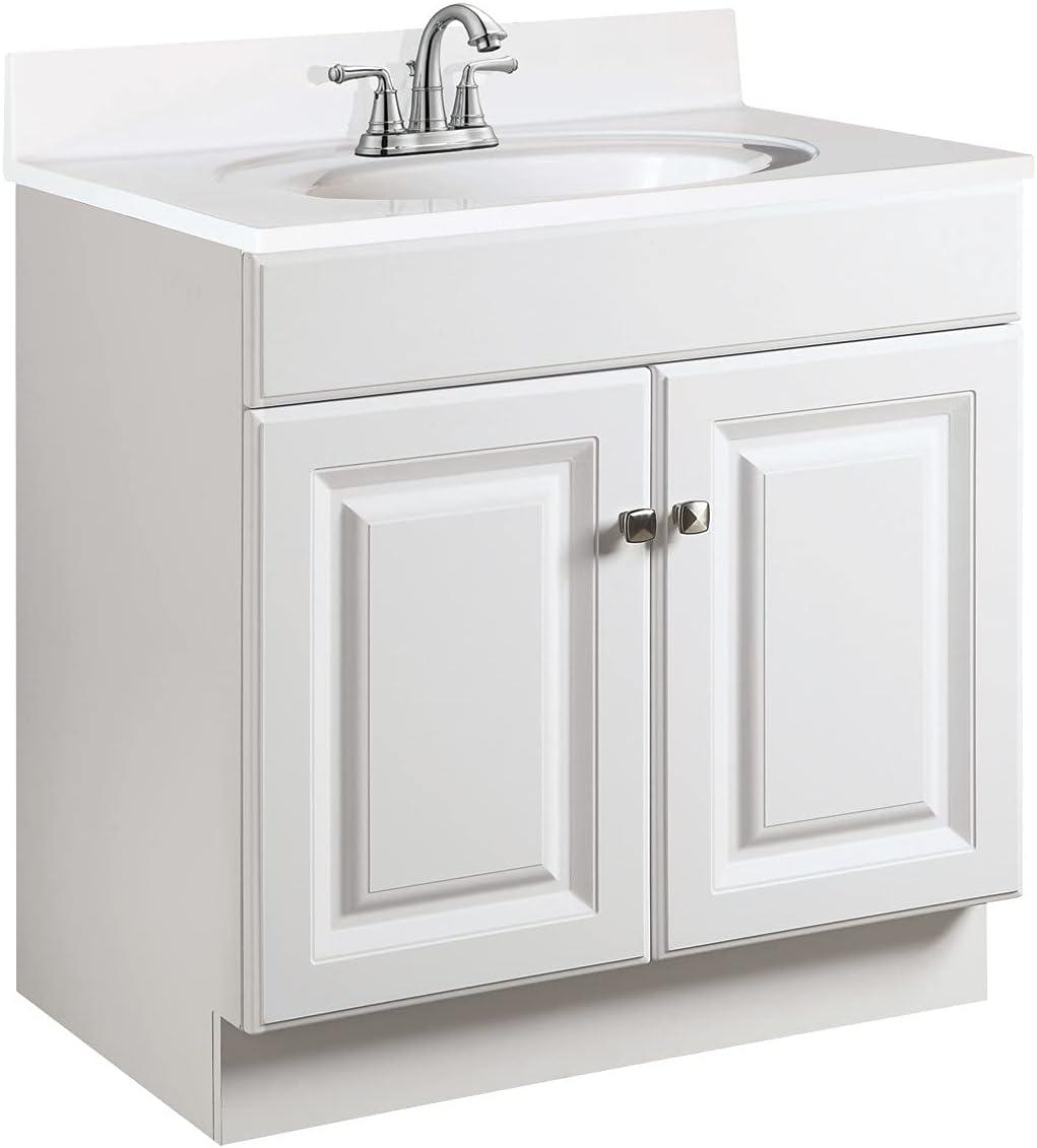 Wyndham 30" White MDF Freestanding Bathroom Vanity Cabinet