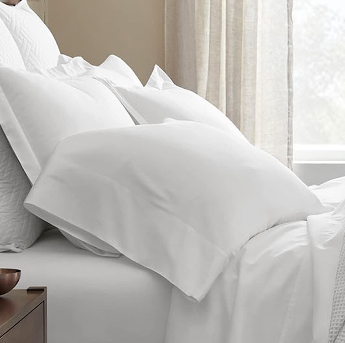 Standard White Organic Cotton Percale Pillowcase Set