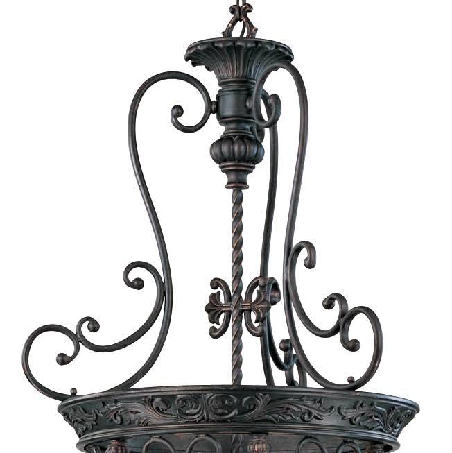 Franklin Iron Works French Scroll Rubbed Bronze Chandelier 22 1/2" Wide Rustic 9-Light Fixture for Dining Room House Kitchen Island Entryway Bedroom