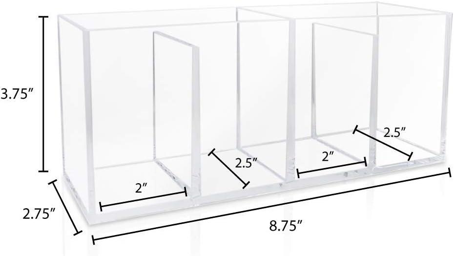 Isaac Jacobs Clear Acrylic 4-Compartment Organizer with Lid