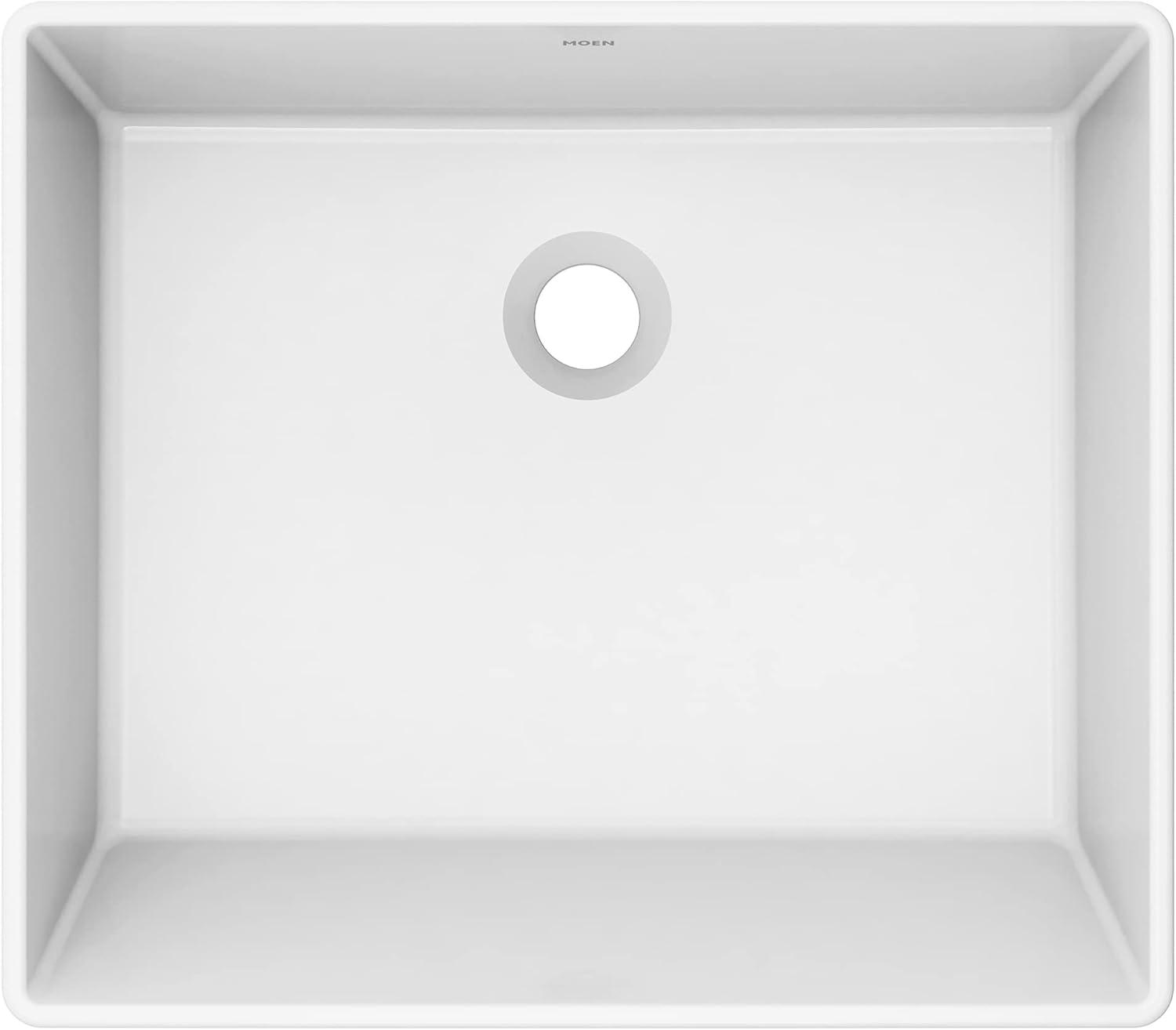 Moen BGCW10RV1618 White Vitreous China Vessel Sink For Bathroom, 18 X 15.75 X 6 Inch Rectangle Sink With Porcelain Ceramic Bowl