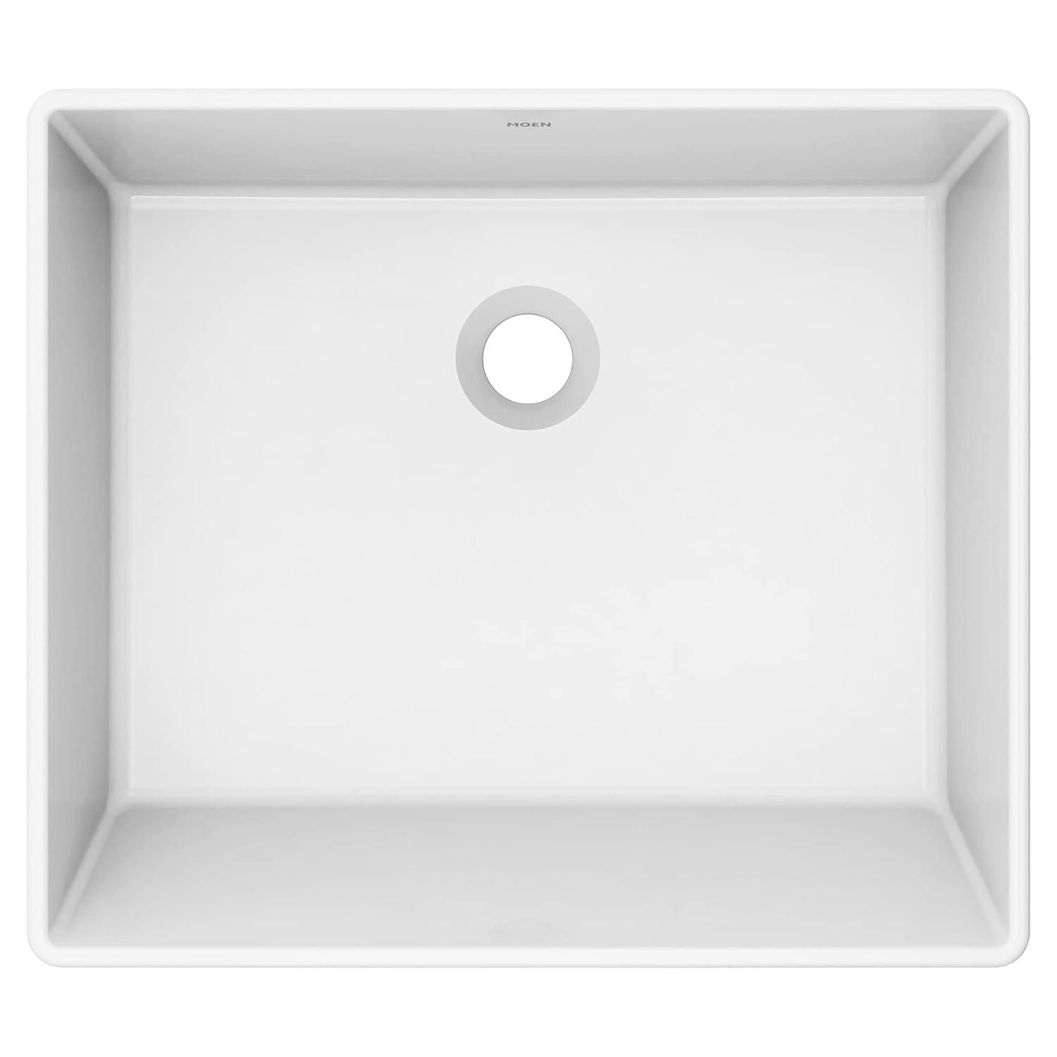 Moen BGCW10RV1618 White Vitreous China Vessel Sink For Bathroom, 18 X 15.75 X 6 Inch Rectangle Sink With Porcelain Ceramic Bowl