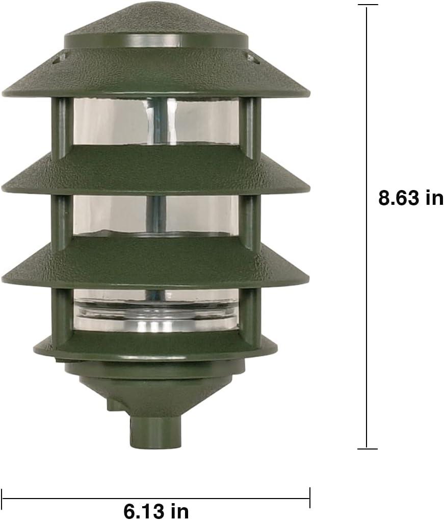 Green Die-Cast Aluminum 3-Tier Pathway Light