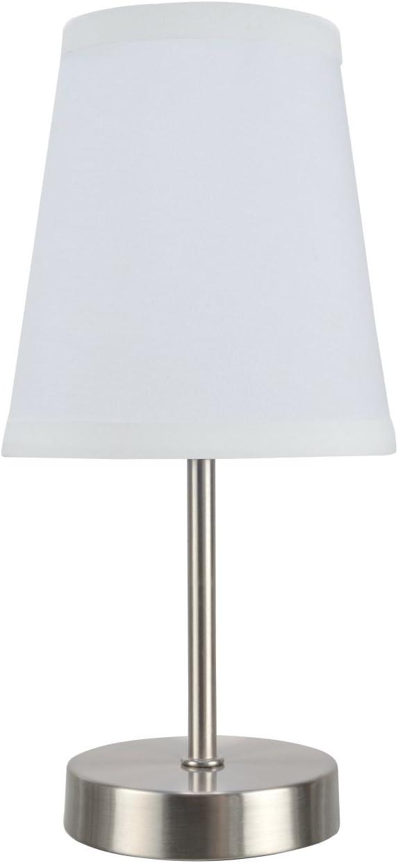 Aspen Creative 40085-1, One-Light Table Lamp, in Satin Nickel, 10" High, 1 Pack