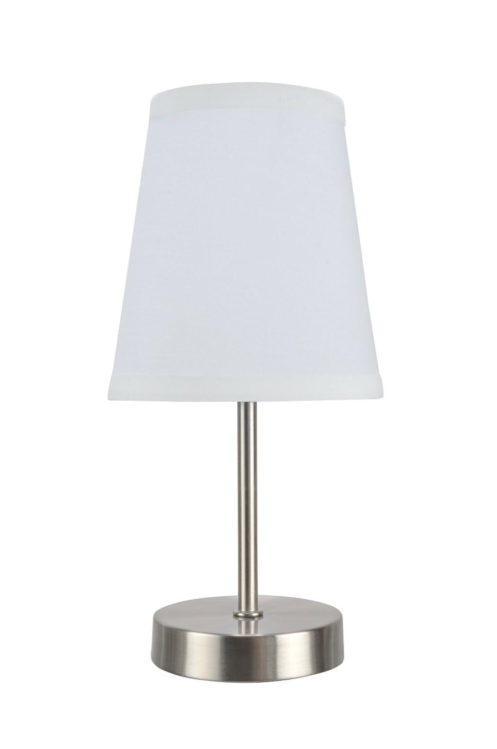 Aspen Creative 40085-1, One-Light Table Lamp, in Satin Nickel, 10" High, 1 Pack
