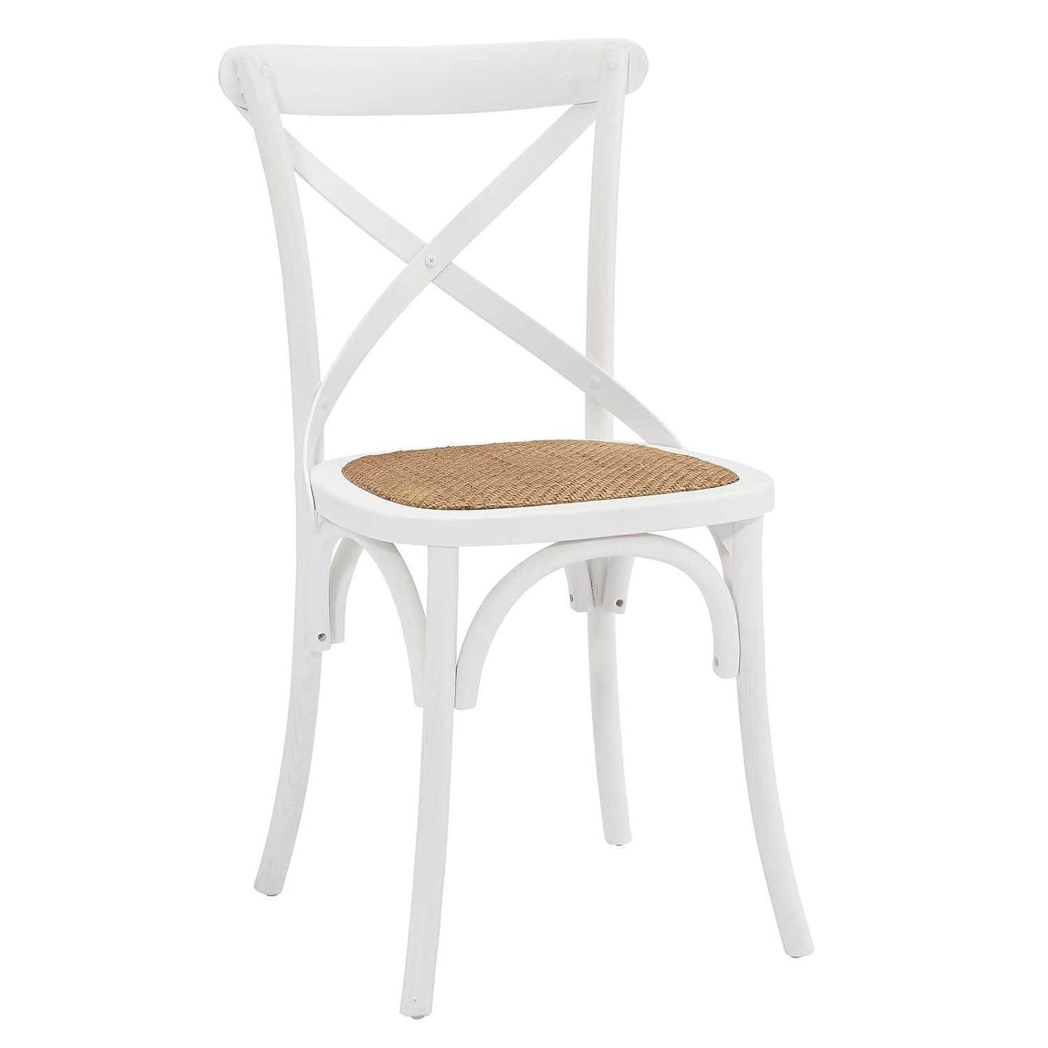 Modway Gear Dining Side Chair Set of 4 in White