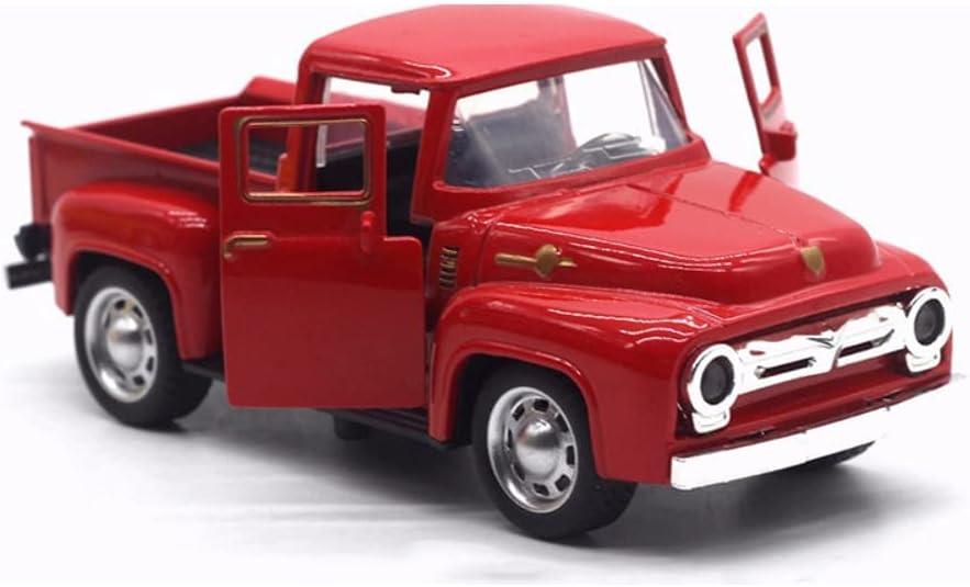 Vintage Truck Decor,Pickup Metal Vehicle for Farmhouse Mini Truck Adornment Home/Table/Desk Xmas Ornaments Festivals Truck with Movable Wheels Valentine's Day Decor Christmas/Birthday Gifts for Kids