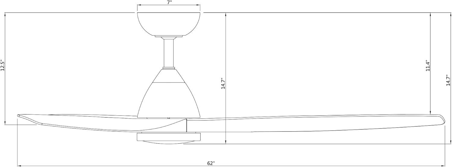 Skylark 3 - Blade Indoor/Outdoor Smart Ceiling Fan with Adjustable CCT 2700K-3000K-4000K-5000K LED Light Kit and Remote Control Included, Works With Alexa and iOS or Android App
