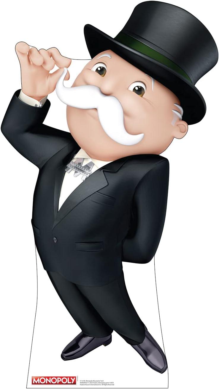 48 x 27 in. Life-Size Cardboard Cutout of Mr. Monopoly Moustache Twirl