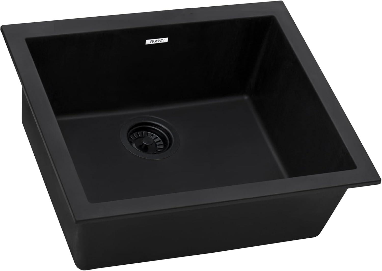 Ruvati 23 x 17 inch Granite Composite Undermount Single Bowl Kitchen Sink