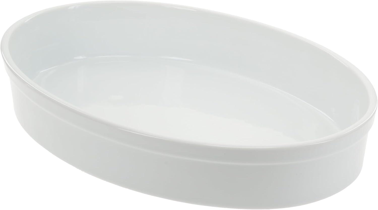 White Porcelain Oval Baking Dish, 1.5 Quart