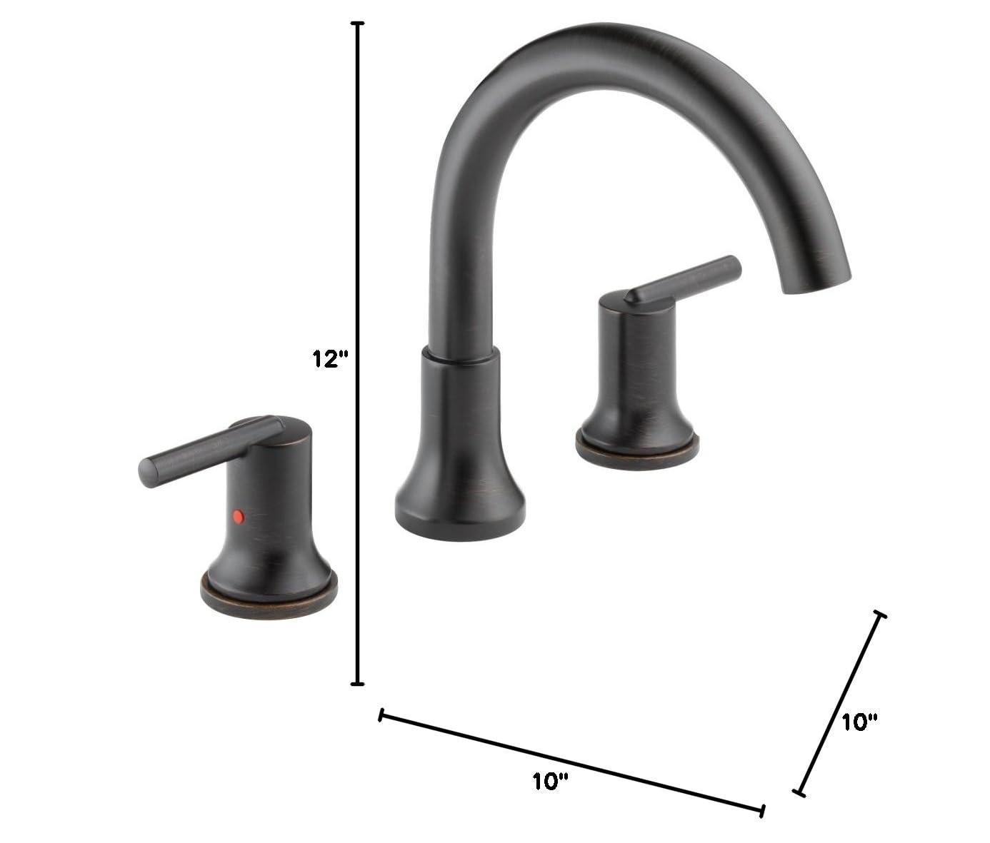 Trinsic Double Handle Deck Mounted Roman Tub Faucet