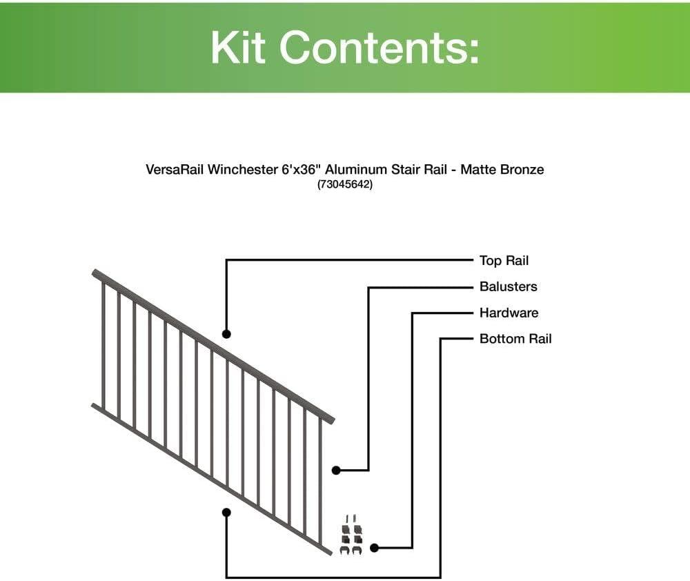 Barrette Outdoor Living VersaRail Winchester 36'' H x 72'' W Aluminum Porch And Stair Railings