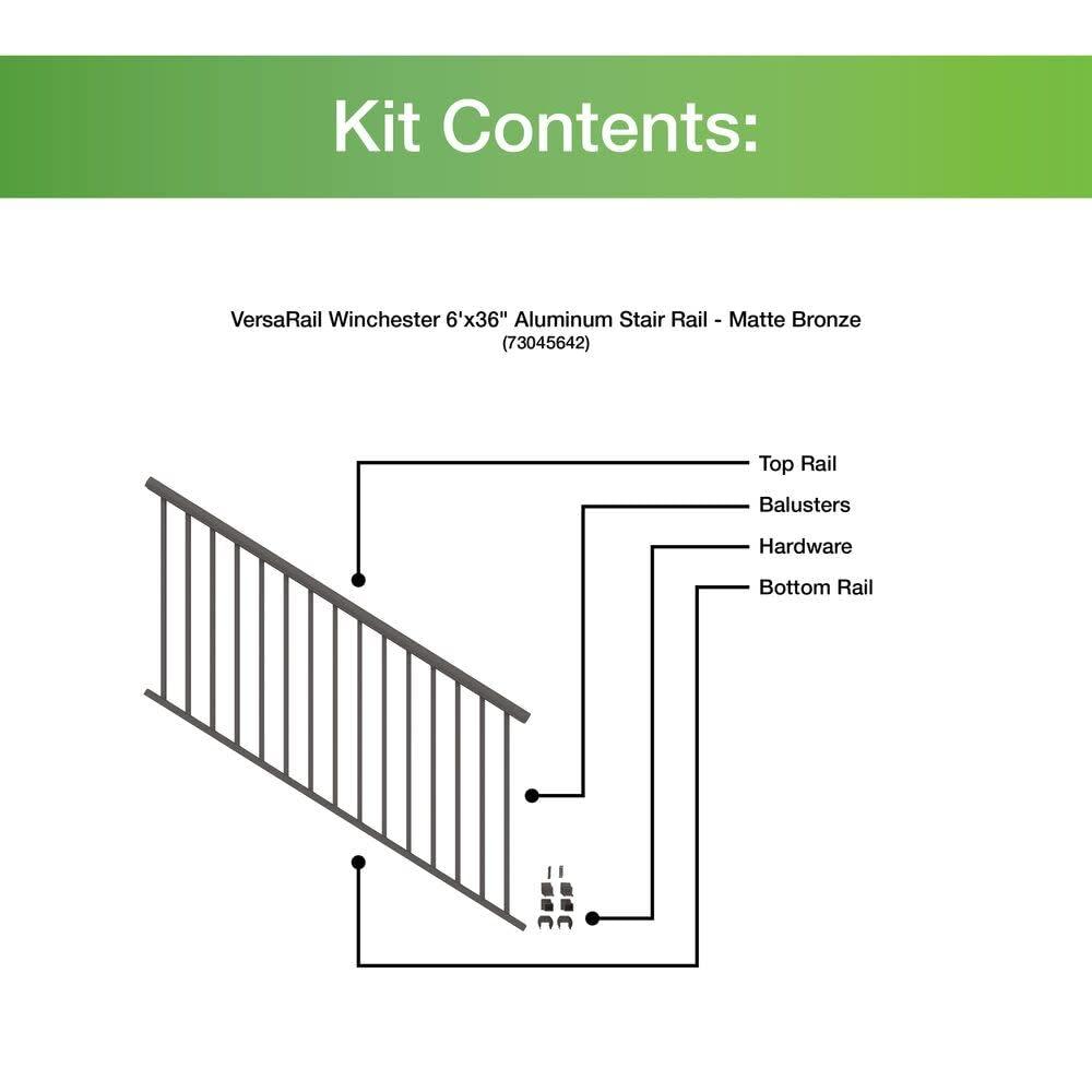 Barrette Outdoor Living VersaRail Winchester 36'' H x 72'' W Aluminum Porch And Stair Railings