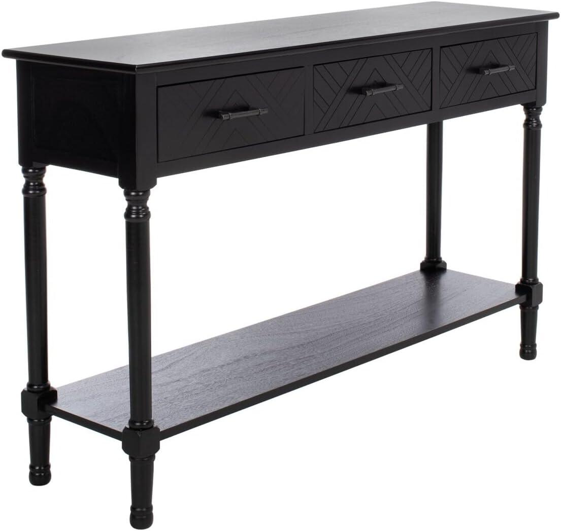 SAFAVIEH Peyton French Brown Wood Console Table with Drawer (47.3 in. W x 13 in. D x 29.5 in. H)