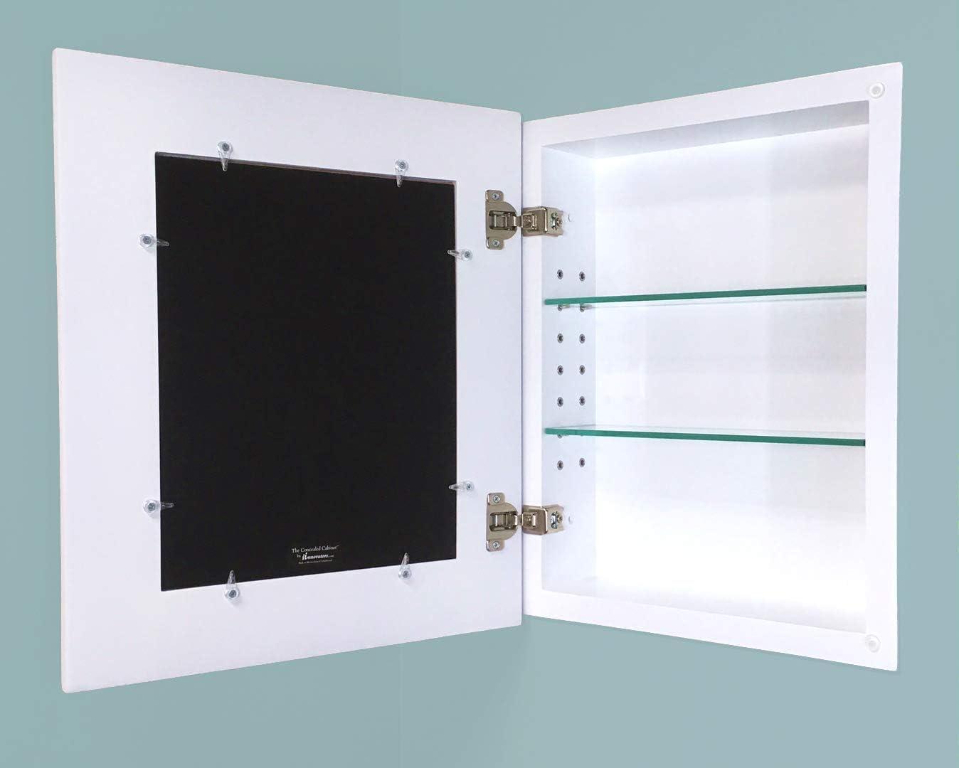 13.125'' W 16'' H Recessed Framed Medicine Cabinet Mirror 2 Adjustable