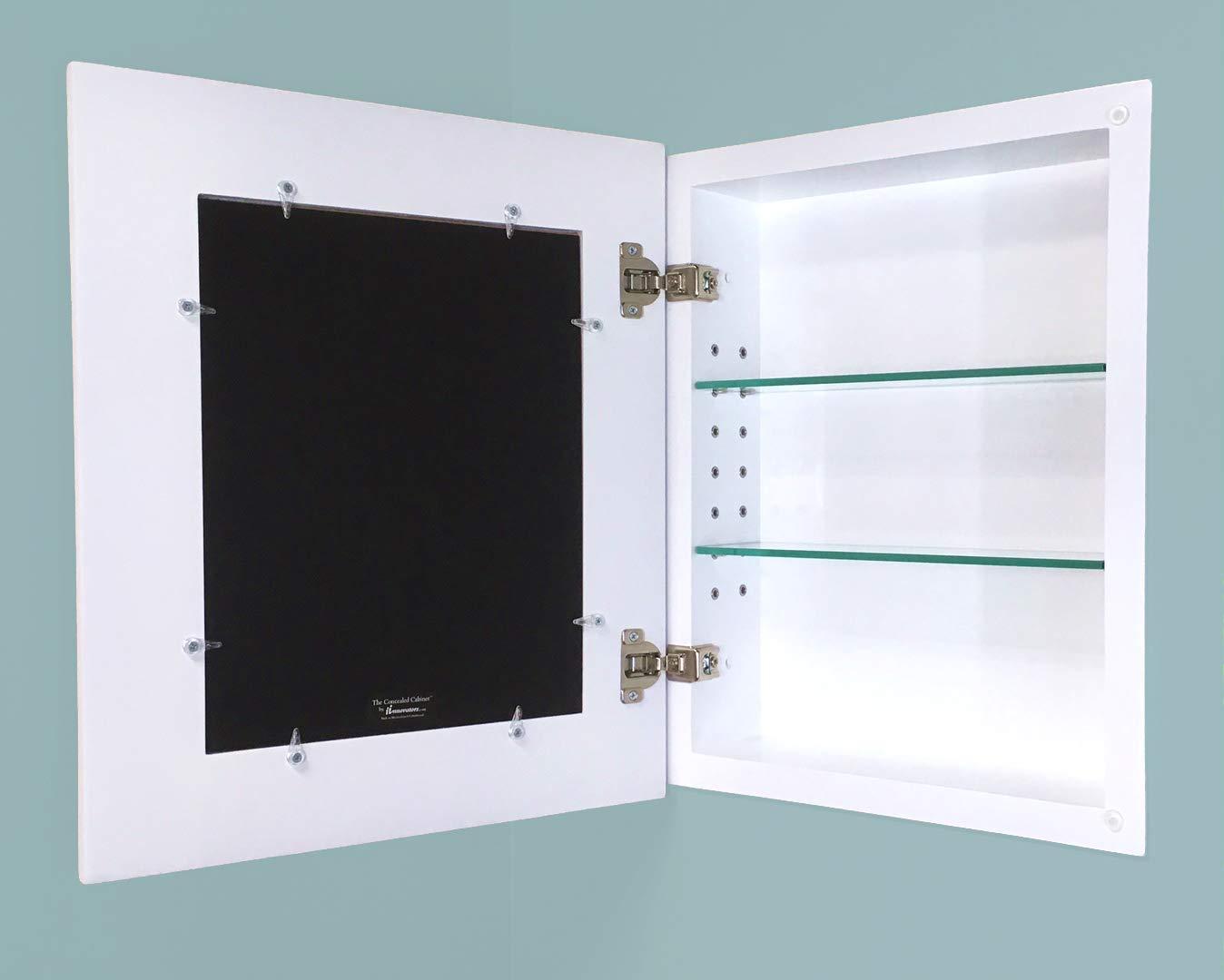 13.125'' W 16'' H Recessed Framed Medicine Cabinet Mirror 2 Adjustable