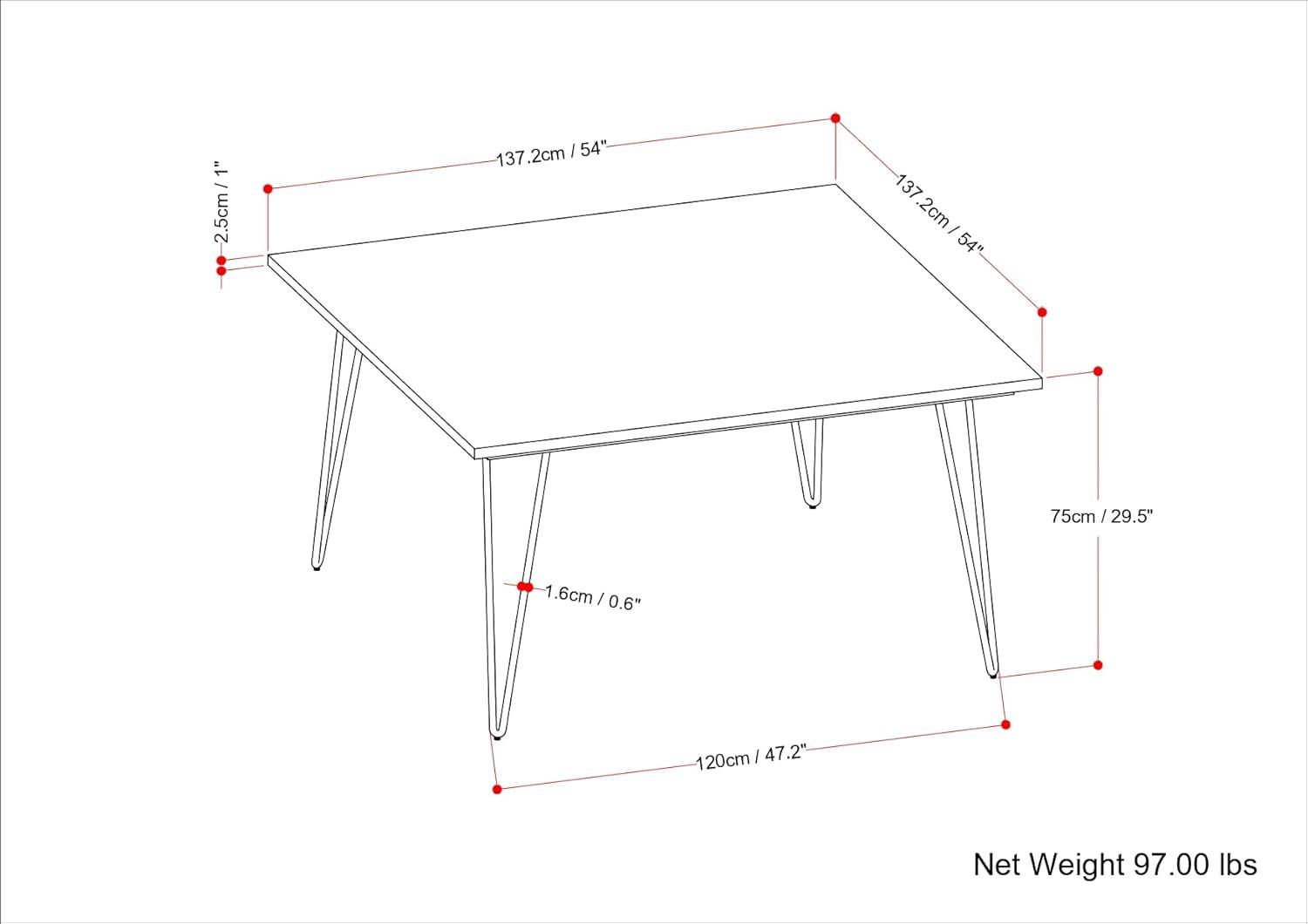 Simpli Home Hunter 54-inch Square Dining Table in Natural