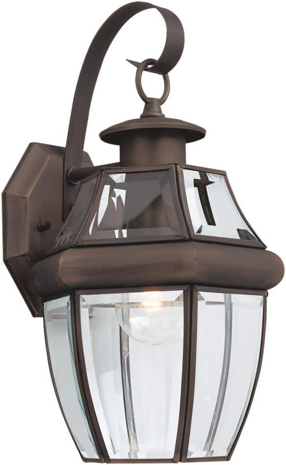 Antique Brushed Nickel Outdoor Lantern with Clear Glass Shade