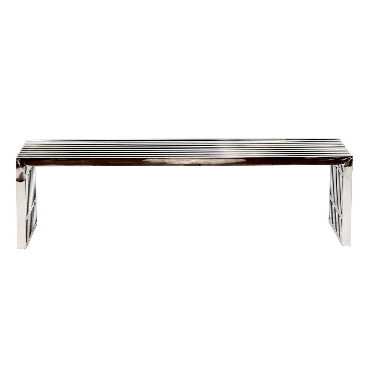 Gridiron Large Stainless Steel Bench Silver - Modway: No Assembly, 660lb Capacity, 60" Width