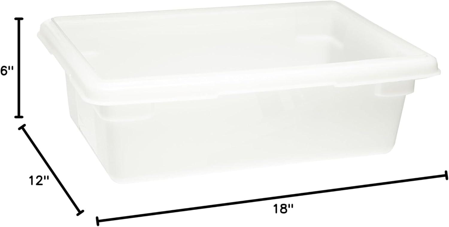 Rubbermaid Commercial Food/Tote Boxes, 3.5 gal, 18 x 12 x 6, White, Plastic
