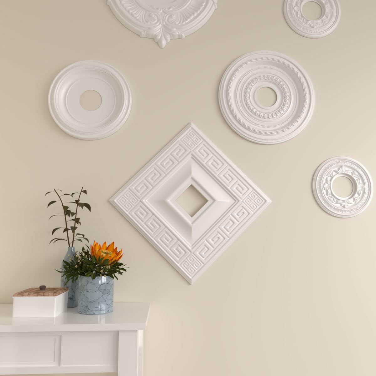 Ekena Millwork 18"W x 18"H x 3 1/2"ID x 1 1/8"P Eris Ceiling Medallion (Fits Canopies up to 9 7/8")