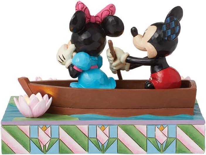 Mickey and Minnie Resin LED Rowboat Figurine, 4.5 Inch