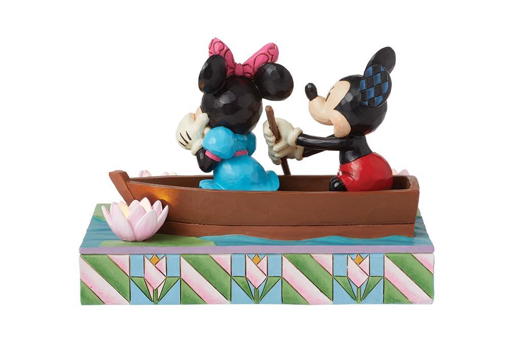 Mickey and Minnie Resin LED Rowboat Figurine, 4.5 Inch