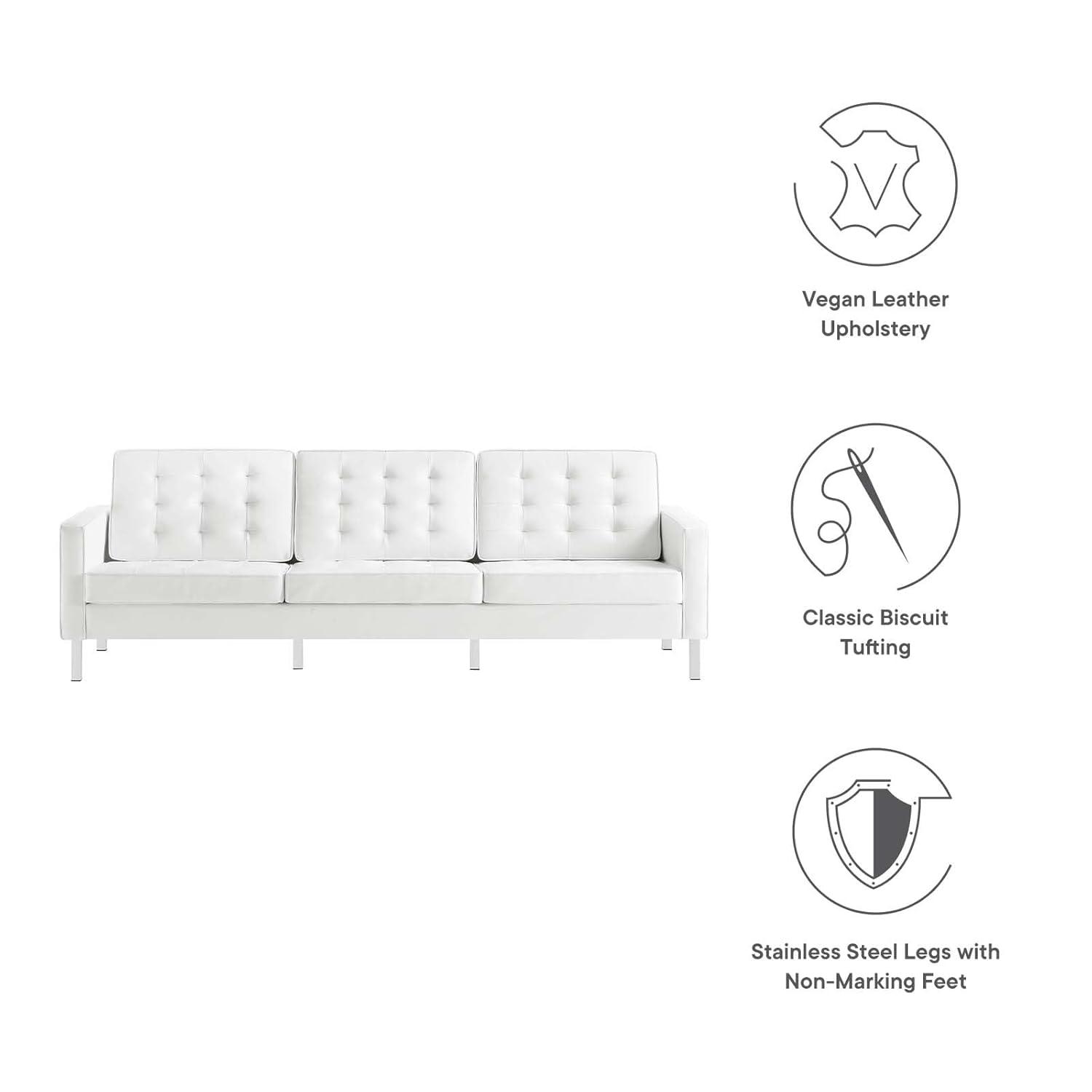 Modway Loft Tufted Vegan Leather Sofa by Modway