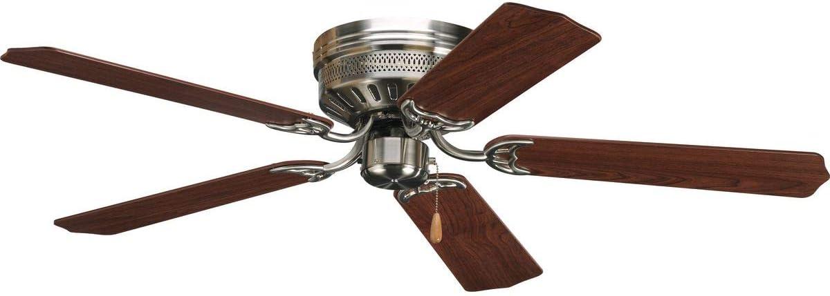 Progress Lighting Hugger 52 Hugger 52" 5 Blade Flush Mount Indoor Ceiling Fan - Nickel