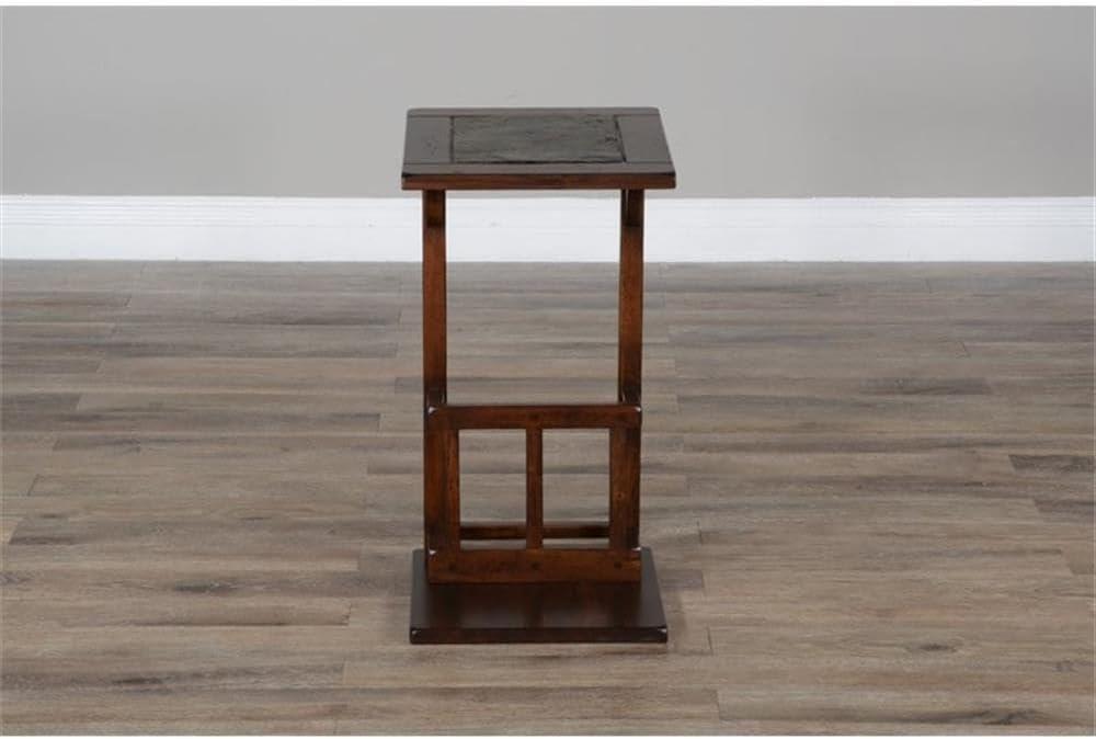 Sunny Designs Santa Fe Mesa de Compañero de Sofá de Madera Tradicional de 12,5" en Chocolate Oscuro