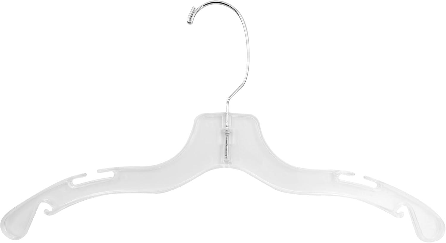 14 inch Clear Plastic Junior Dress Hangers - Case of 100