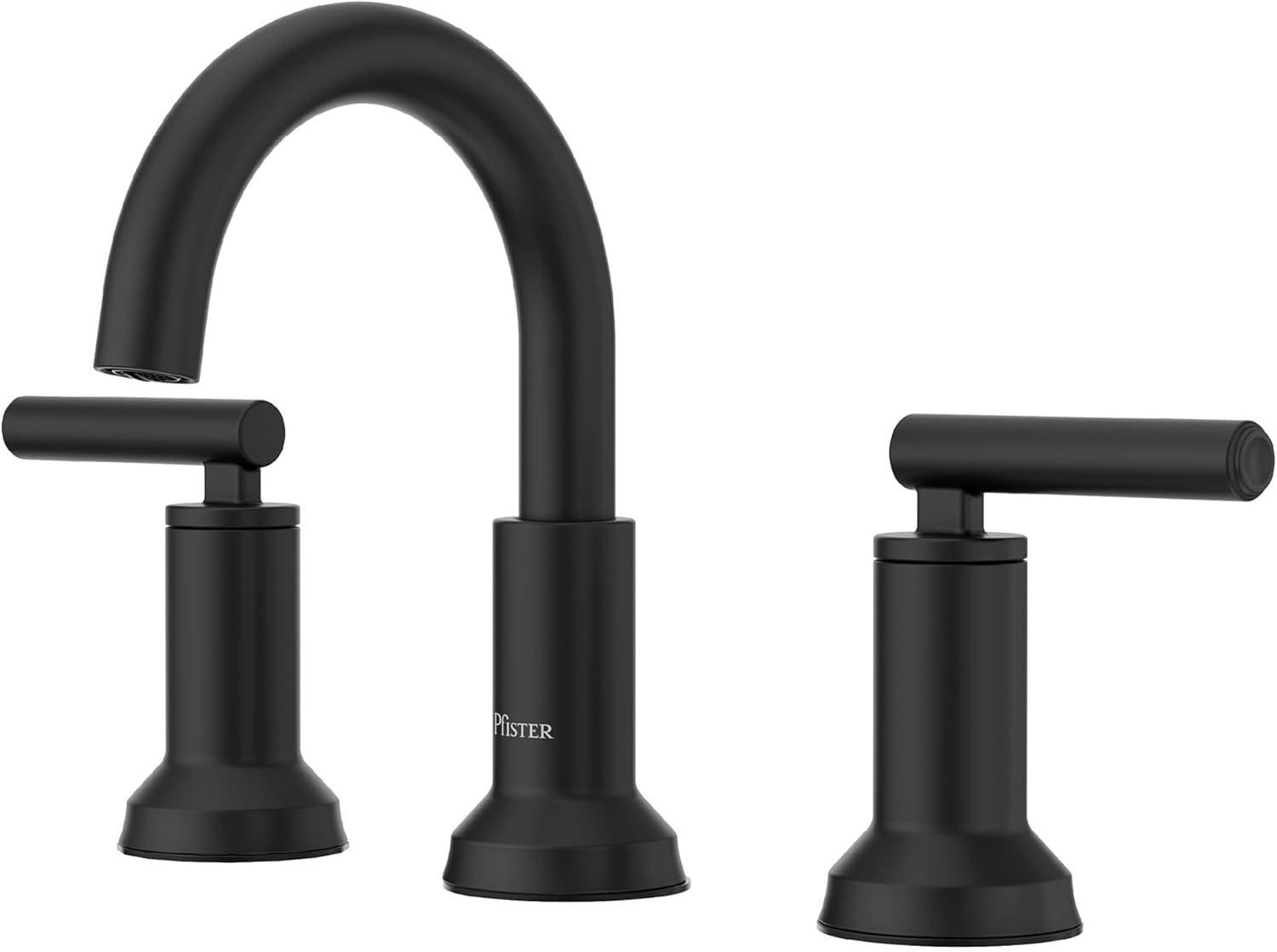 Capistrano Matte Black Widespread Bathroom Faucet with Drain Assembly