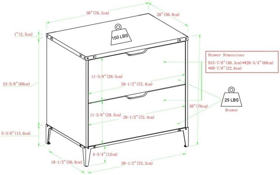 Gray Wash Modern Farmhouse 2-Drawer Legal Size Filing Cabinet