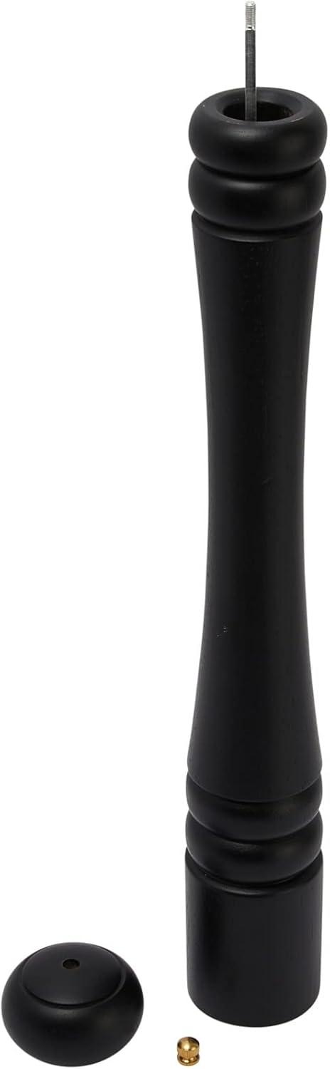 Modern Matte Black Wood Pepper Mill, 20-inch