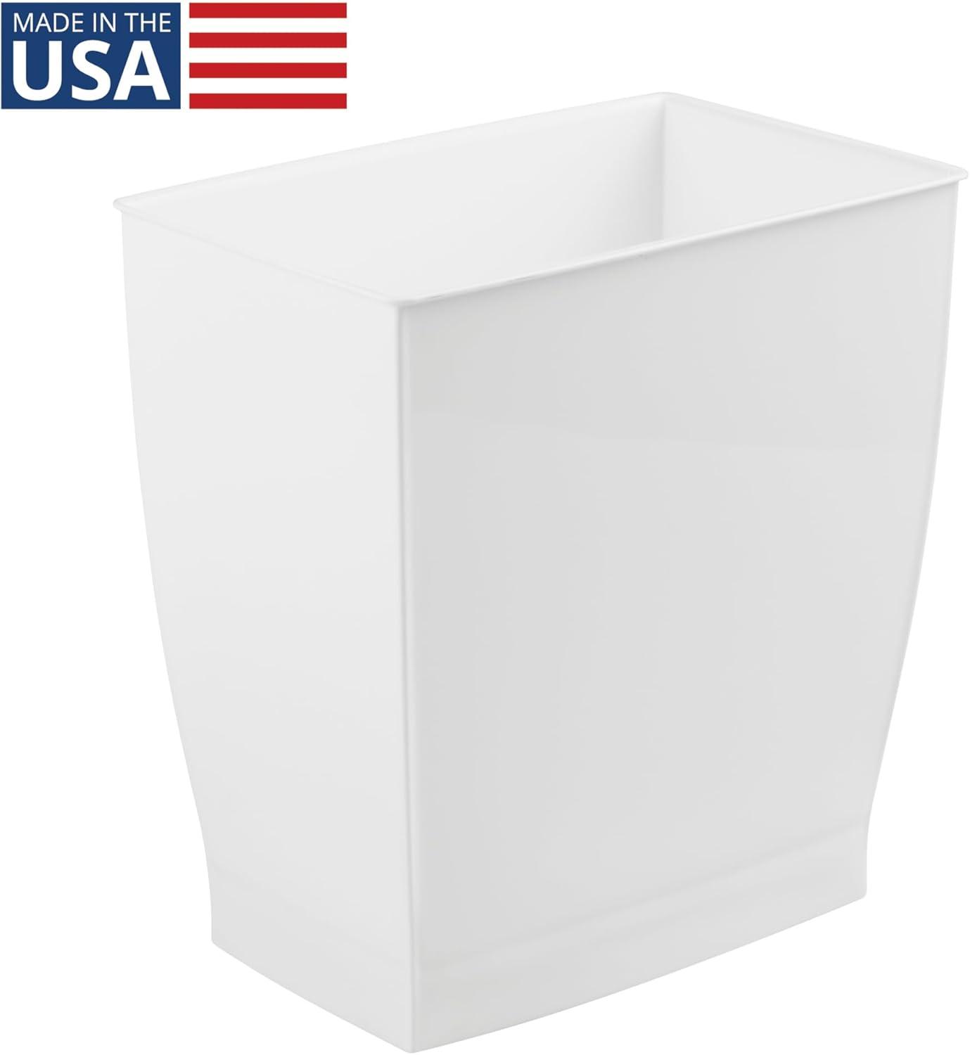 iDesign Mono BPA-Free Plastic Rectangular Waste Basket - 11.25" x 7.5" x 12", Gray