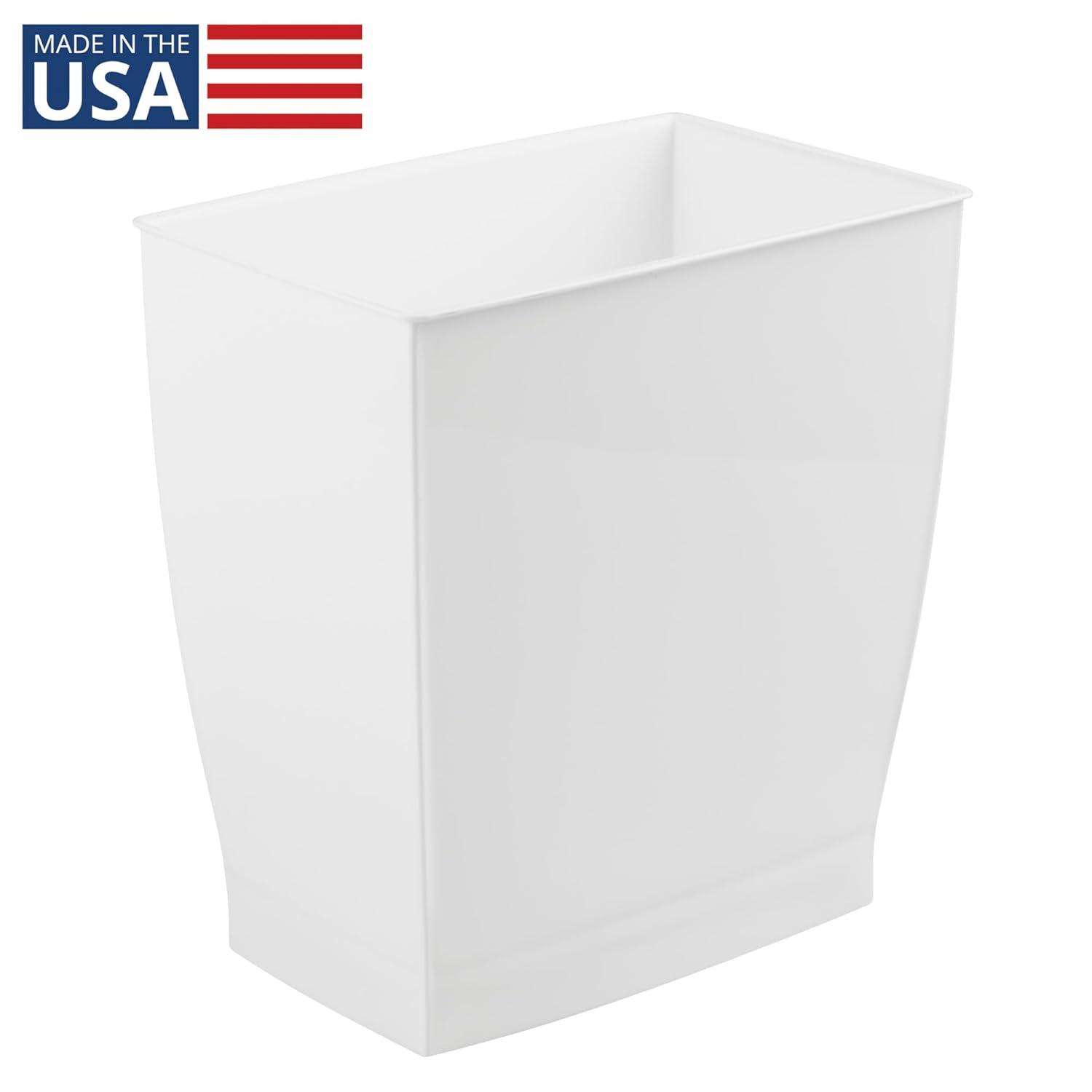 iDesign Mono BPA-Free Plastic Rectangular Waste Basket - 11.25" x 7.5" x 12", Gray