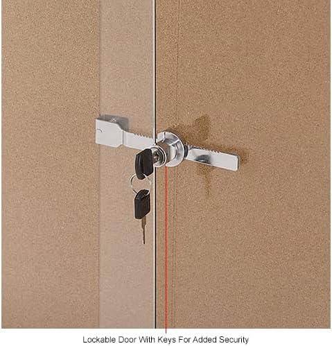 Global Industrial 695873 Enclosed Cork Bulletin Board with Sliding Doors - 72 x 48 in.