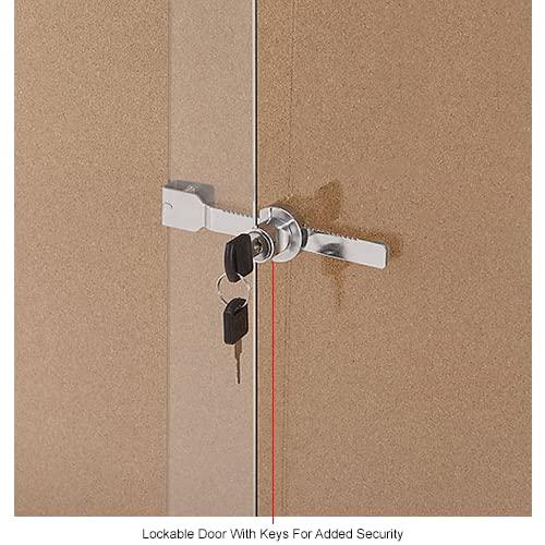 Global Industrial 695873 Enclosed Cork Bulletin Board with Sliding Doors - 72 x 48 in.